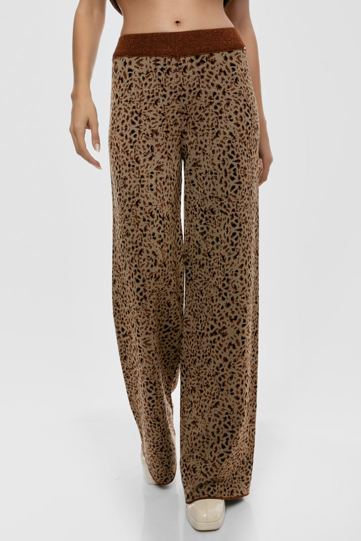Πλεκτό σετ lurex animal print A Collection Boutique