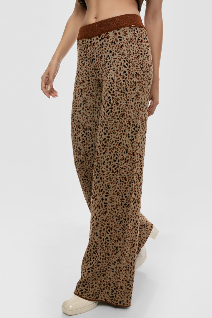 Πλεκτό σετ lurex animal print A Collection Boutique