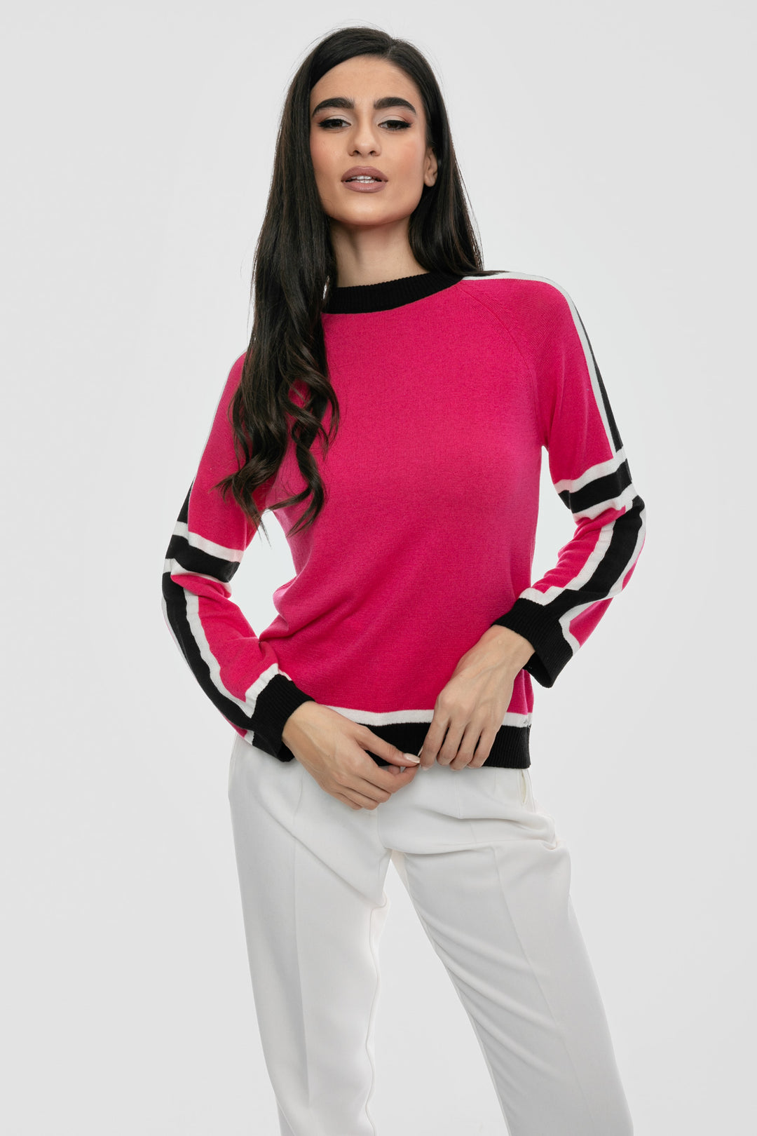 Πλεκτό πουλόβερ με γεωμετρικό μοτίβο A Collection Boutique