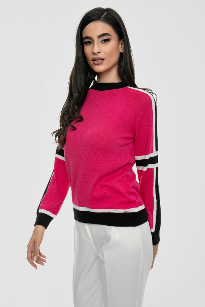 Πλεκτό πουλόβερ με γεωμετρικό μοτίβο A Collection Boutique