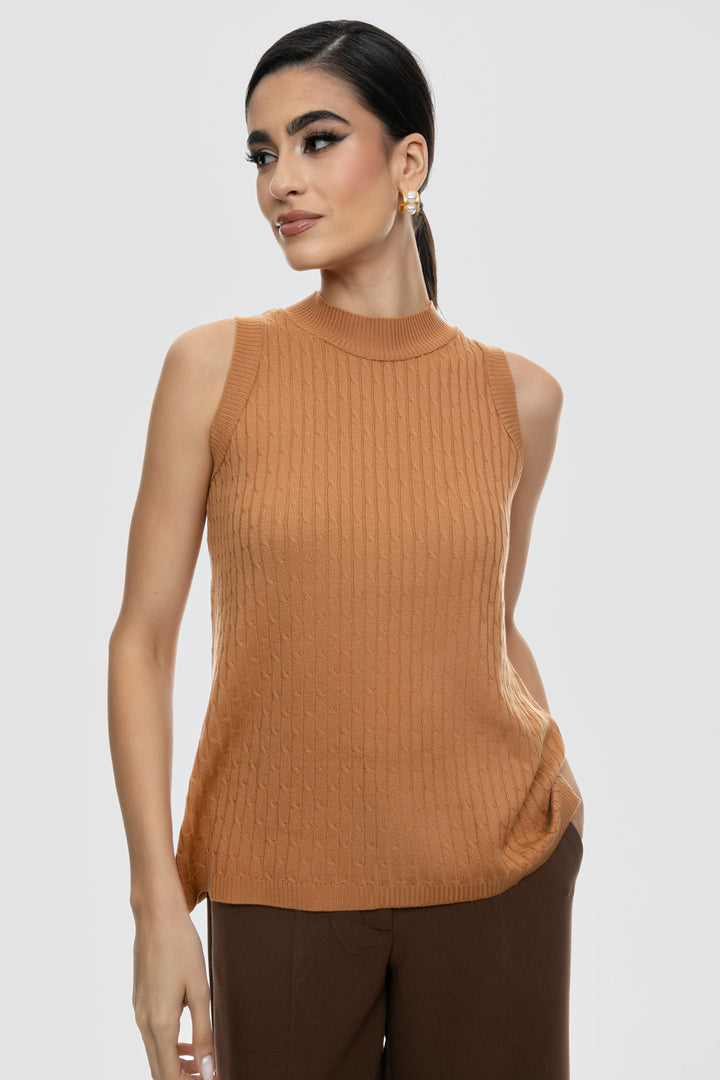 Μπλούζα αμάνικη πλεκτή Figaro Fashion