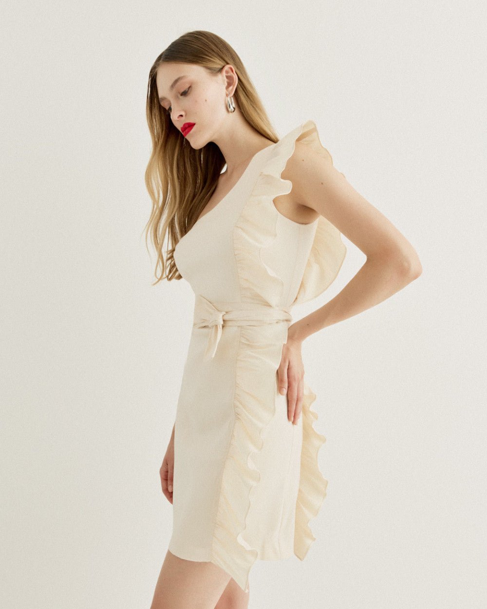 Φόρεμα ένας ώμος με βολάν Access Fashion - A Collection Boutique