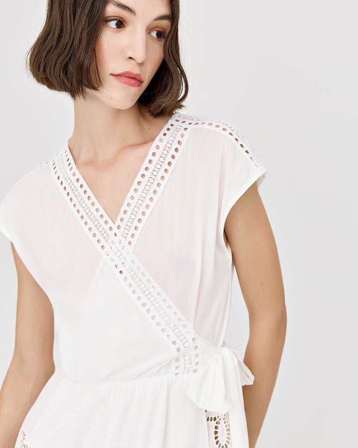 Φόρεμα κρουαζέ με διάτρητες λεπτομέρειες Access Fashion