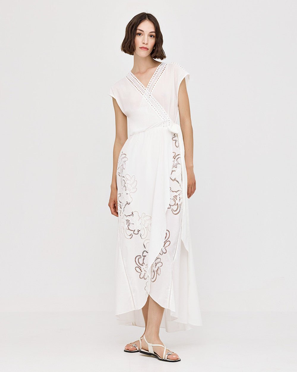 Φόρεμα κρουαζέ με διάτρητες λεπτομέρειες Access Fashion