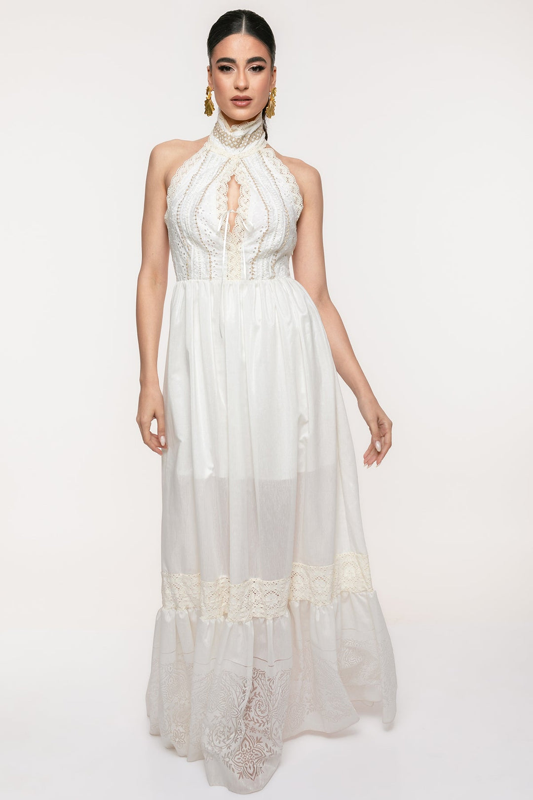 Φόρεμα μάξι boho δαντέλες εξώπλατο A Collection Boutique - A Collection Boutique