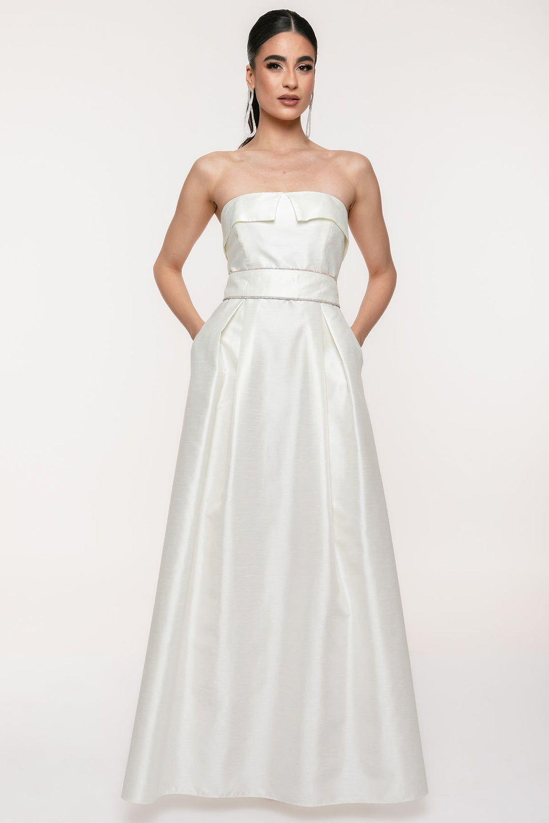 Φόρεμα μάξι λευκό σουα σοβαζ Coelia - A Collection Boutique