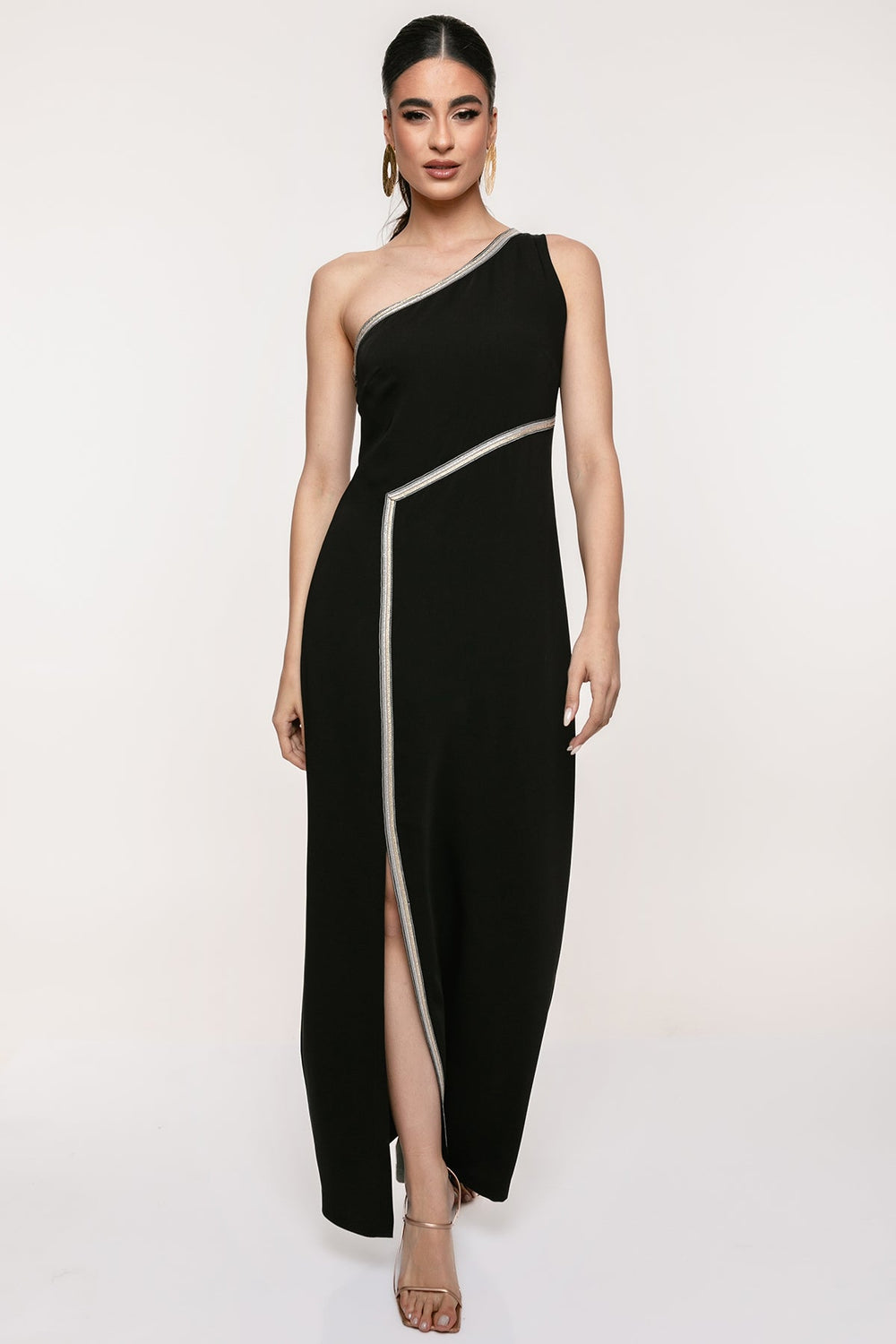 Φόρεμα μάξι με έναν ώμο και σκίσιμο Coelia - A Collection Boutique