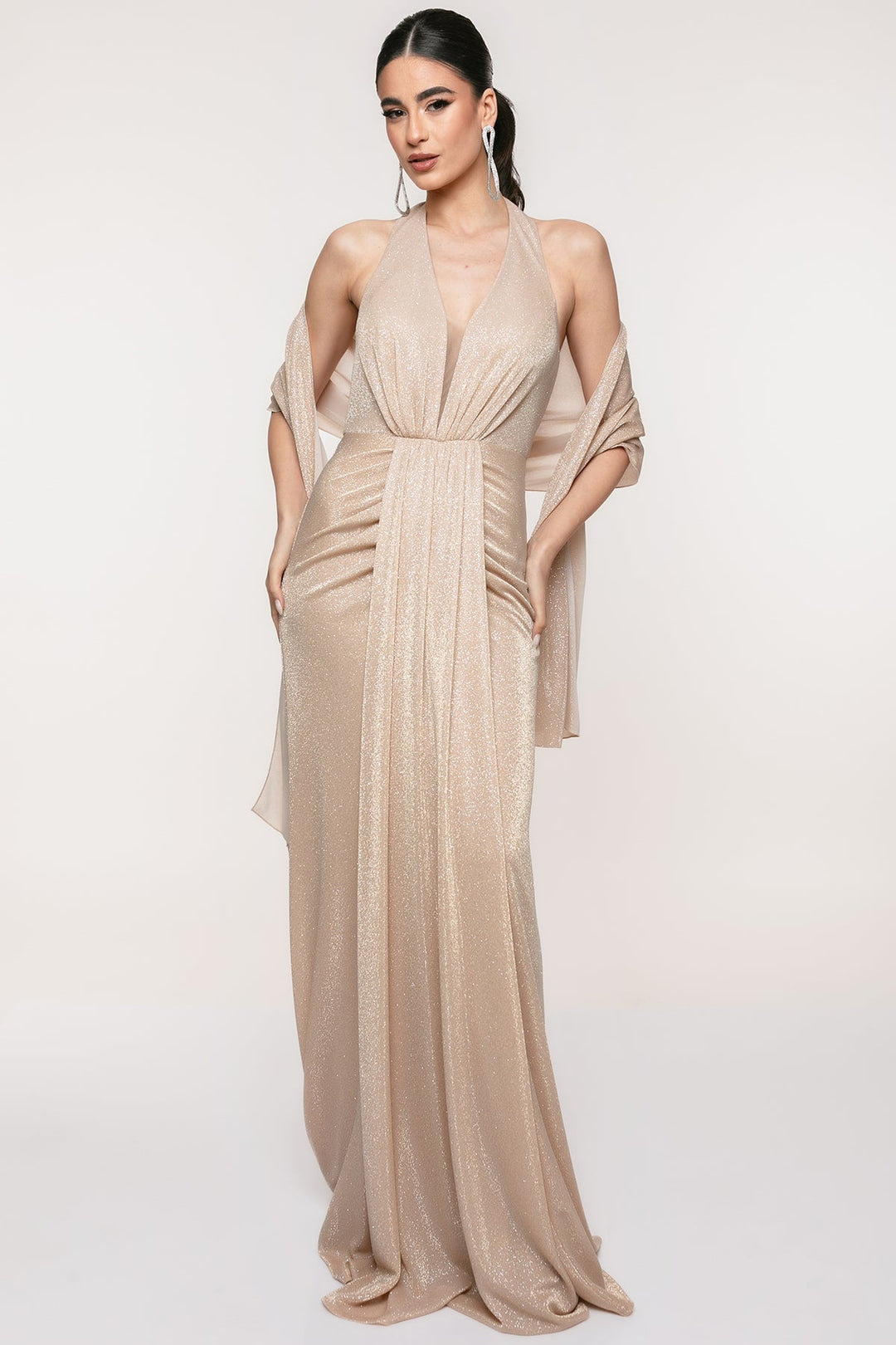 Φόρεμα μάξι με γκλίτερ εξώπλατο A Collection Boutique