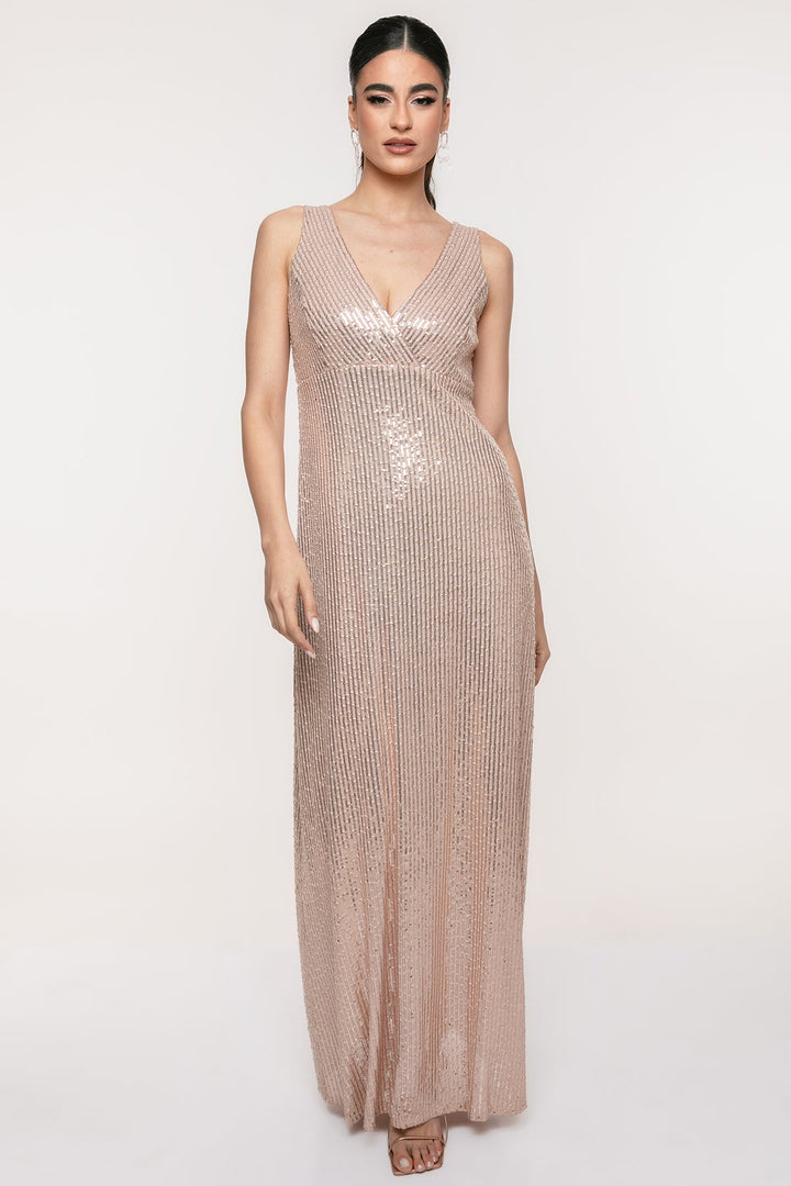 Φόρεμα μάξι παγιέτα με V λαιμόκοψη Coelia - A Collection Boutique