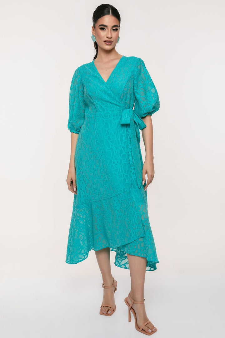 Φόρεμα μίντι κρουαζέ με αναγλυφο ύφασμα Coelia - A Collection Boutique