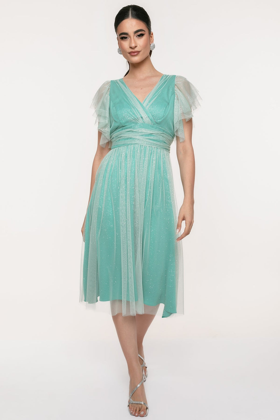 Φόρεμα μίντι με γκλίτερ και τούλι Coelia - A Collection Boutique
