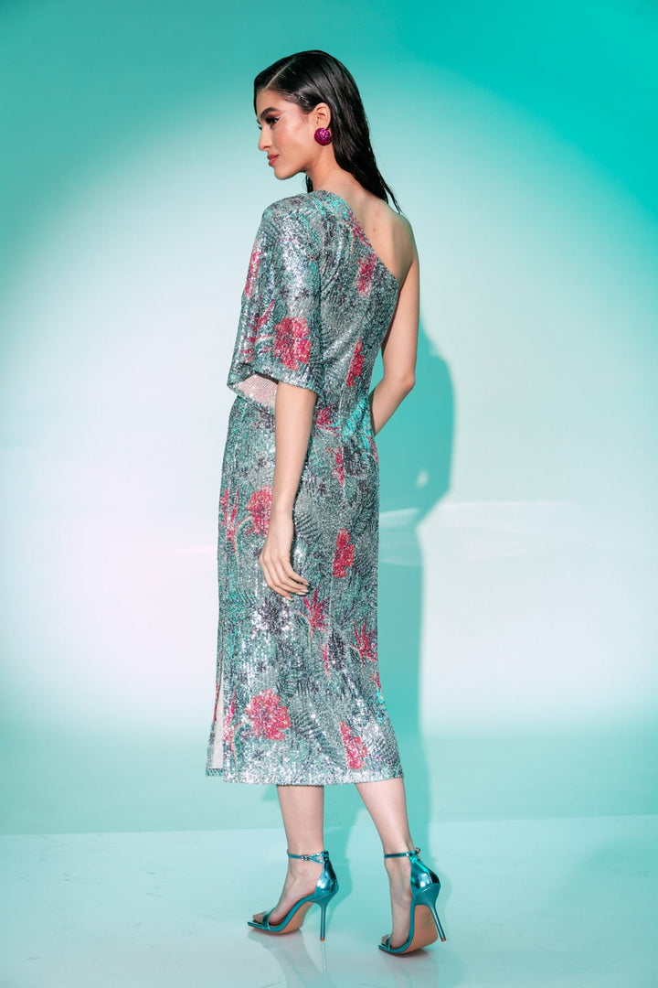 Φόρεμα μίντι παγιέτα ένας ώμος Coelia - A Collection Boutique
