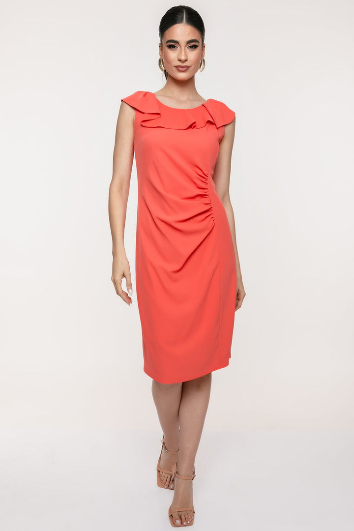 Φόρεμα pencil με σούρες και βολάν Coelia - A Collection Boutique