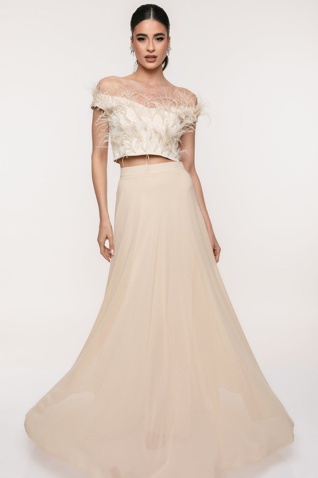 Φούστα μάξι μουσελίνα Coelia