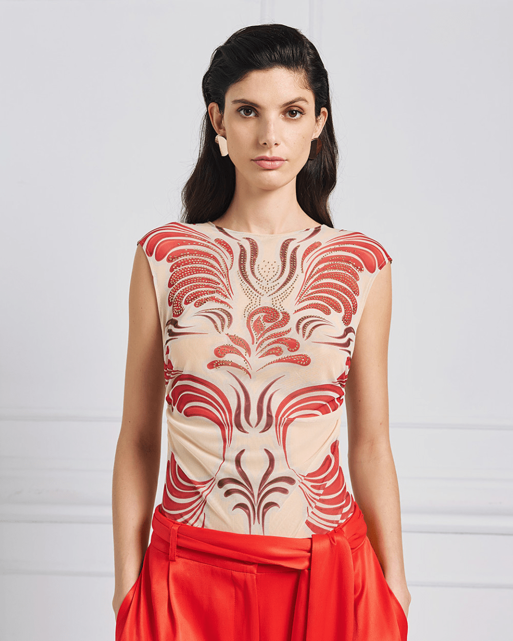 Κορμάκι με τύπωμα και στρας Access Fashion - A Collection Boutique