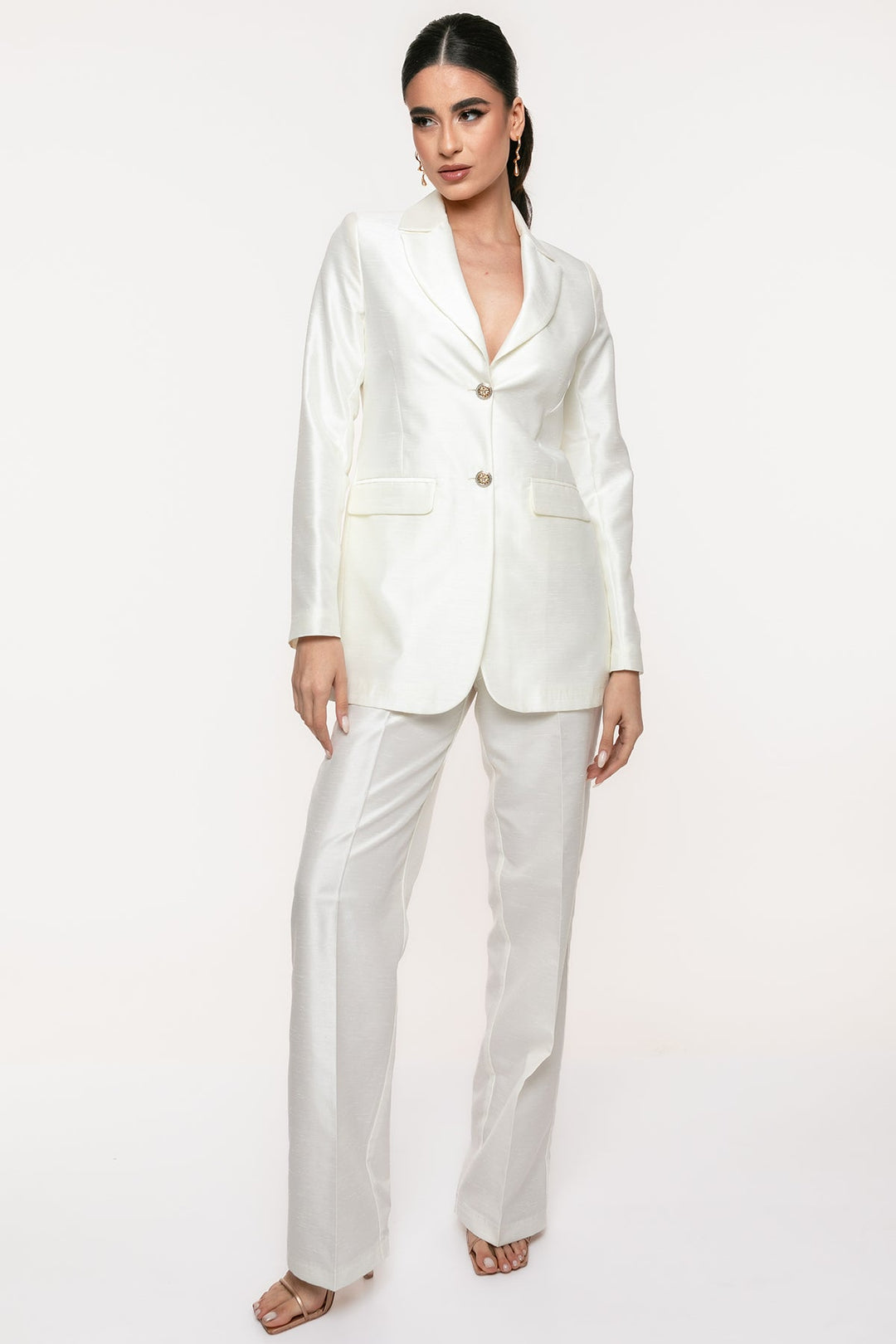 Κοστούμι μεσάτο σε σουά σοβάζ Coelia