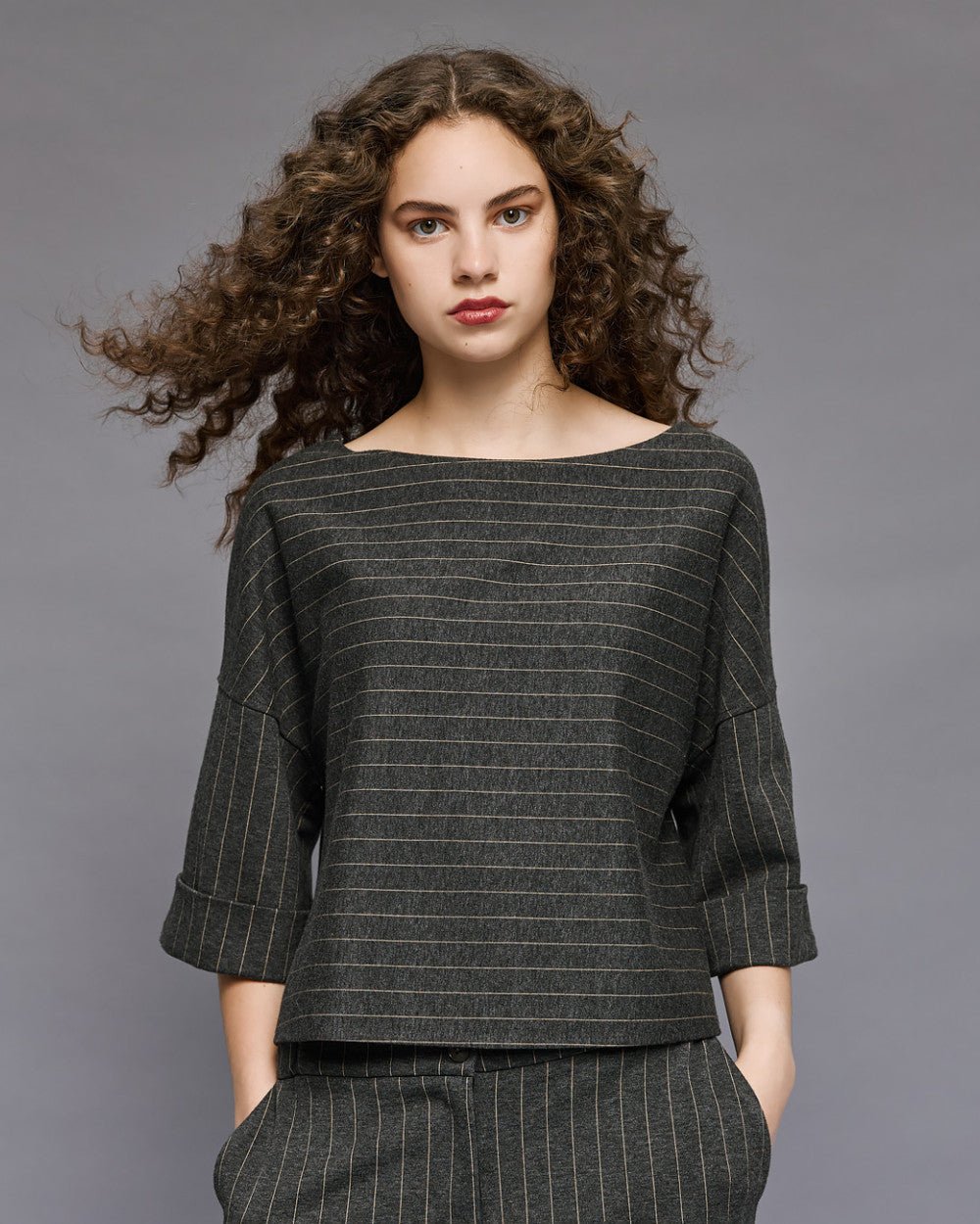 Μπλούζα ριγέ με χαμόγελο λαιμόκοψη Access Fashion