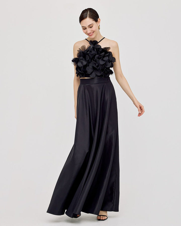 Μπούστο με πούπουλα και λουλούδια Access Fashion