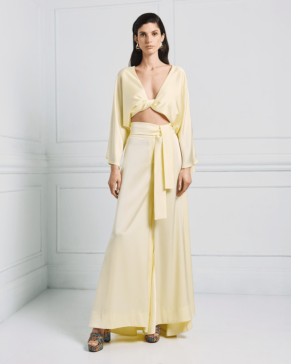 Παντελόνα σατέν με ζώνη Access Fashion - A Collection Boutique