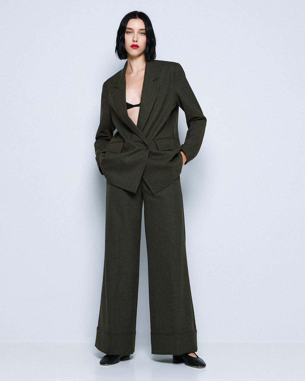 Παντελόνι φαρδύ με ρεβέρ Access Fashion