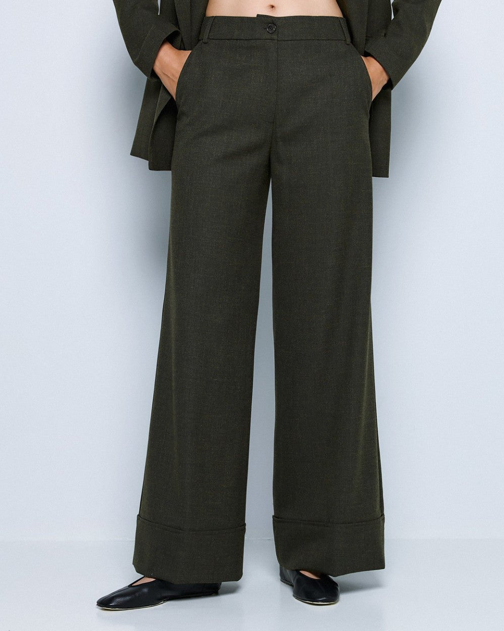 Παντελόνι φαρδύ με ρεβέρ Access Fashion