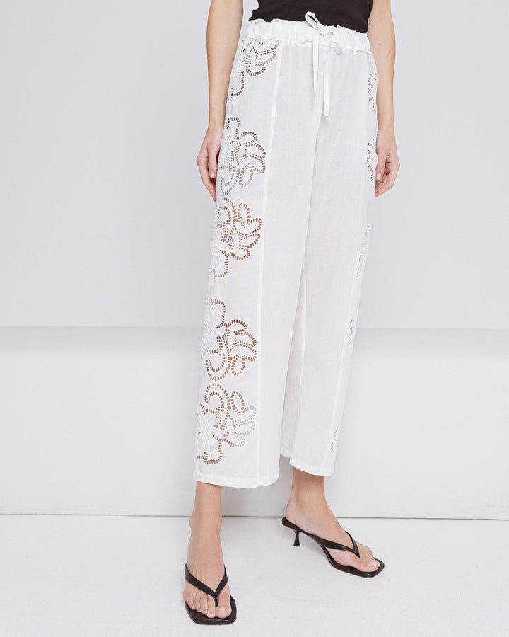 Παντελόνι με broderie λεπτομέρειες Access Fashion