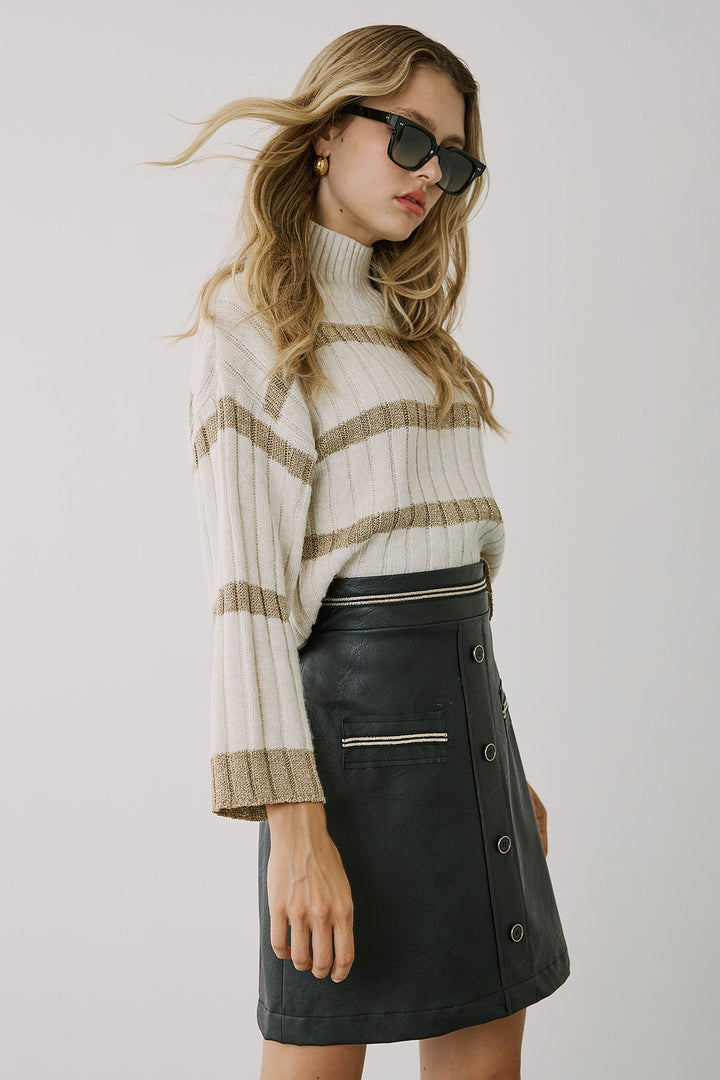 Πλεκτή μπλούζα με lurex ρίγες Figaro Fashion