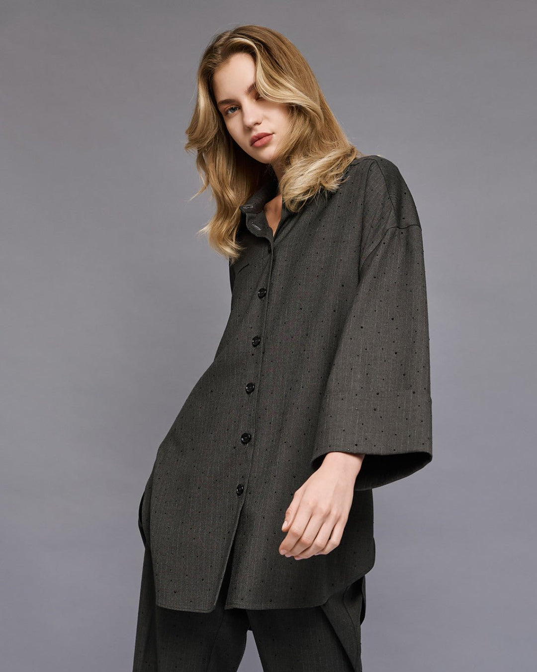 Πουκάμισο μακρύ με στρας Access Fashion