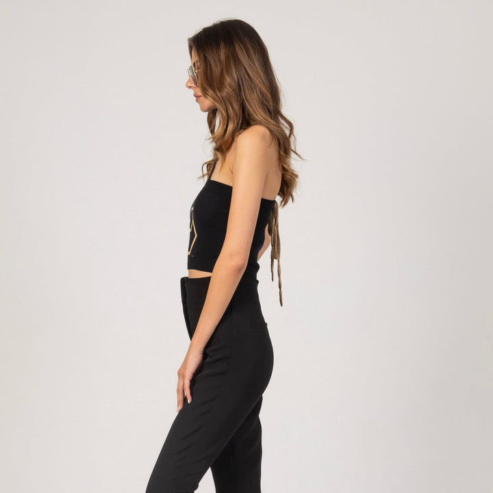 Τοπ βαμβακερό - lurex ζακάρ Aggel Knitwear