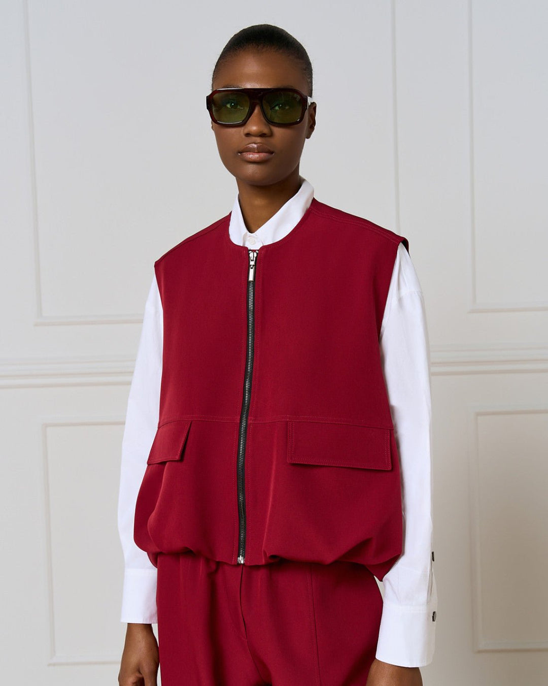 Τζάκετ αμάνικο με φερμουάρ Access Fashion