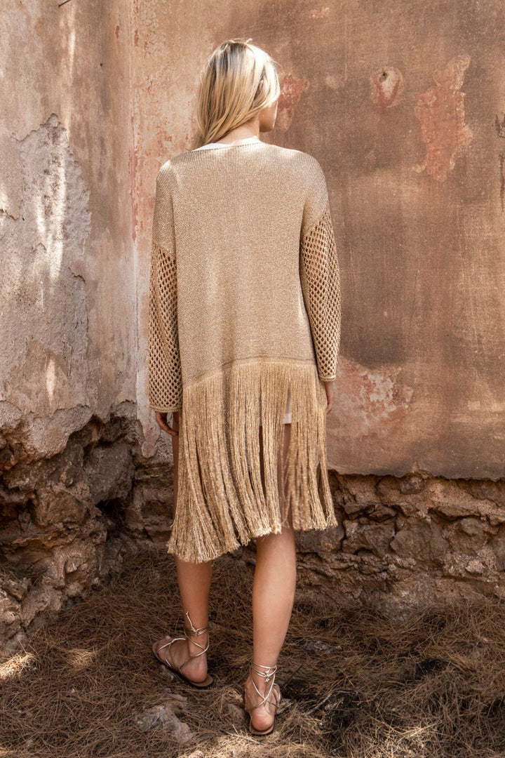 Ζακέτα μεταλιζέ με κρόσσια Aggel Knitwear