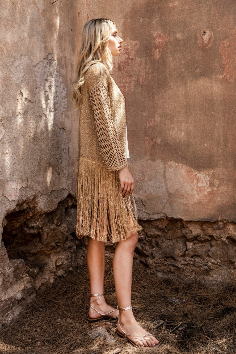 Ζακέτα μεταλιζέ με κρόσσια Aggel Knitwear