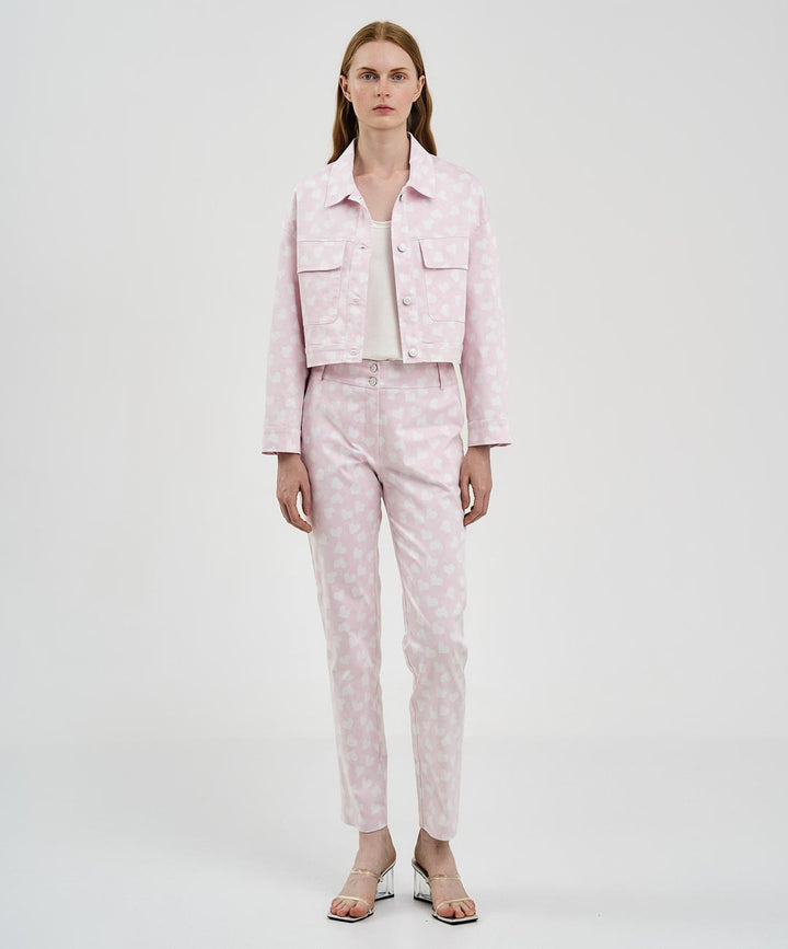 Denim jacket με τύπωμα καρδιές Access Fashion