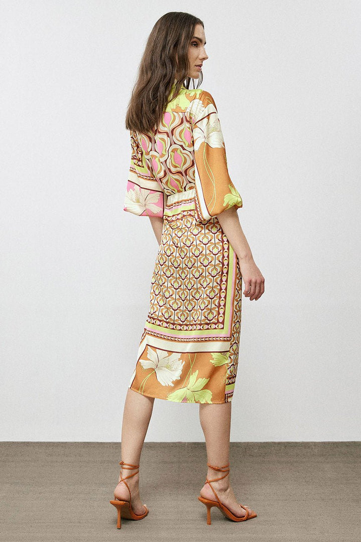 Φόρεμα κρουαζέ εμπριμέ Access Fashion - A Collection Boutique