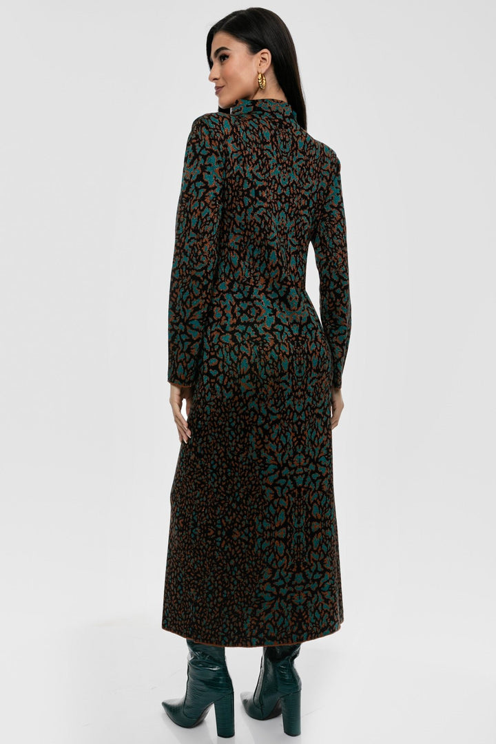 Φόρεμα μίντι lurex animal print Aggel Knitwear - A Collection Boutique