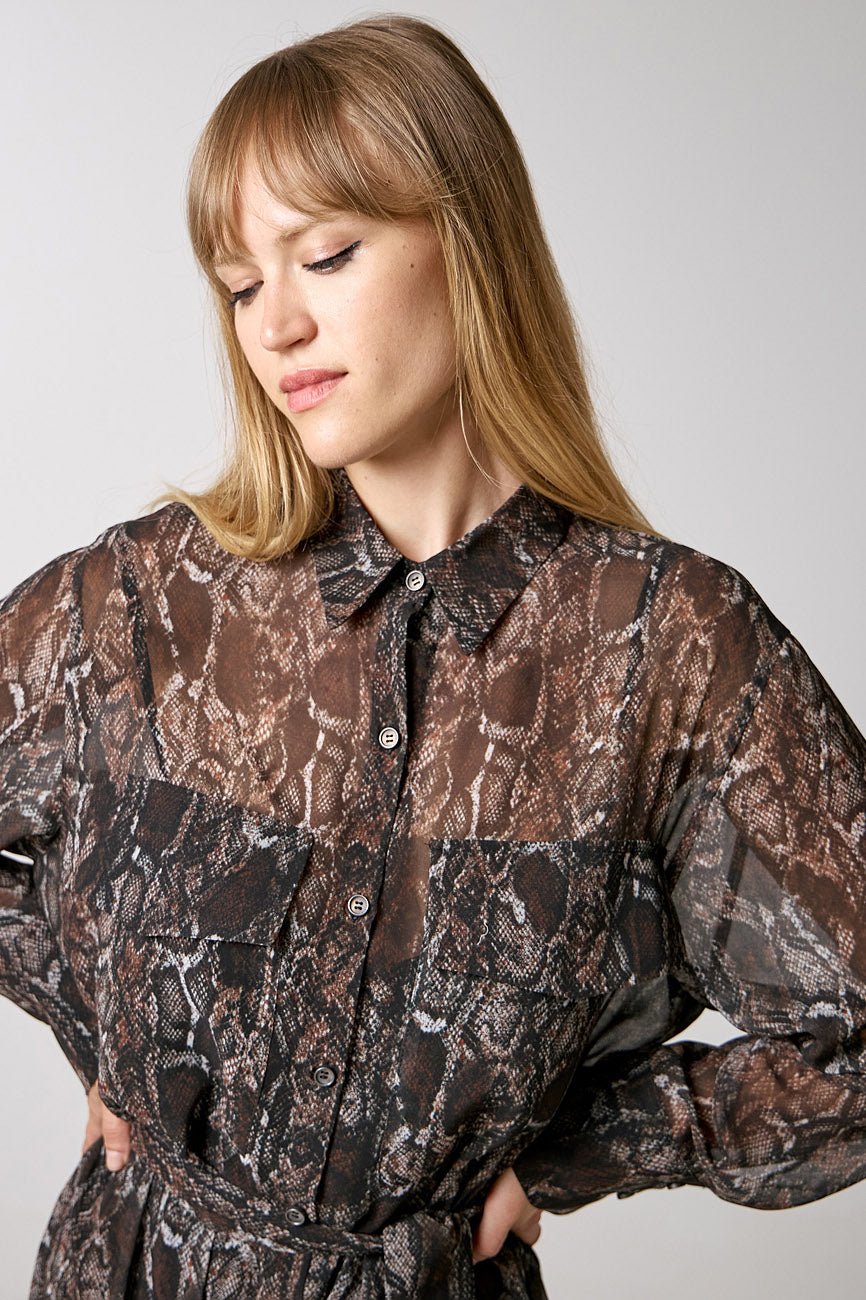 Φόρεμα σεμιζιέ snake print Access Fashion - A Collection Boutique