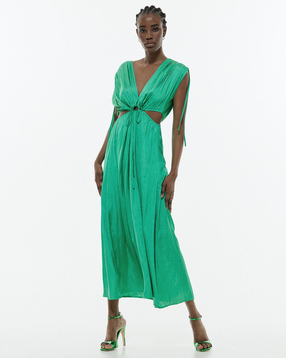 Φόρεμα τσαλακωτή όψη ανοίγματα στη μέση Access Fashion - A Collection Boutique