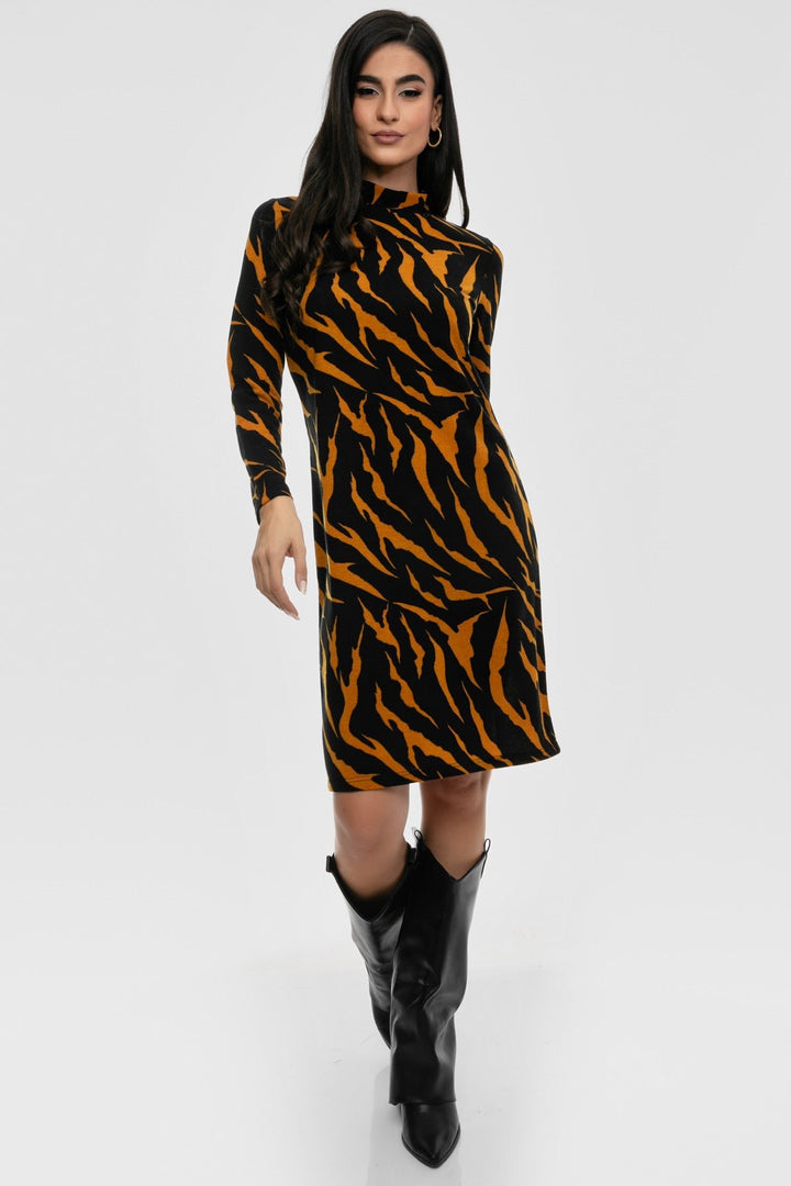 Φόρεμα zebra print σε πλεκτό ύφασμα A Collection Boutique