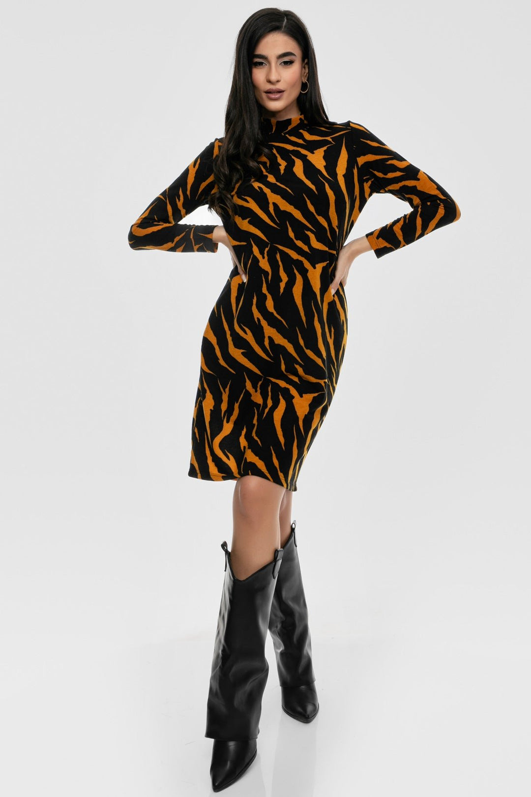 Φόρεμα zebra print σε πλεκτό ύφασμα A Collection Boutique - A Collection Boutique