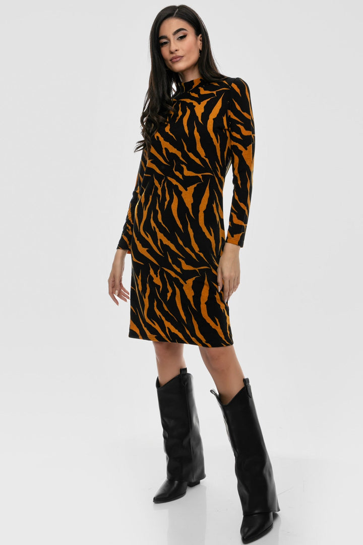 Φόρεμα zebra print σε πλεκτό ύφασμα A Collection Boutique