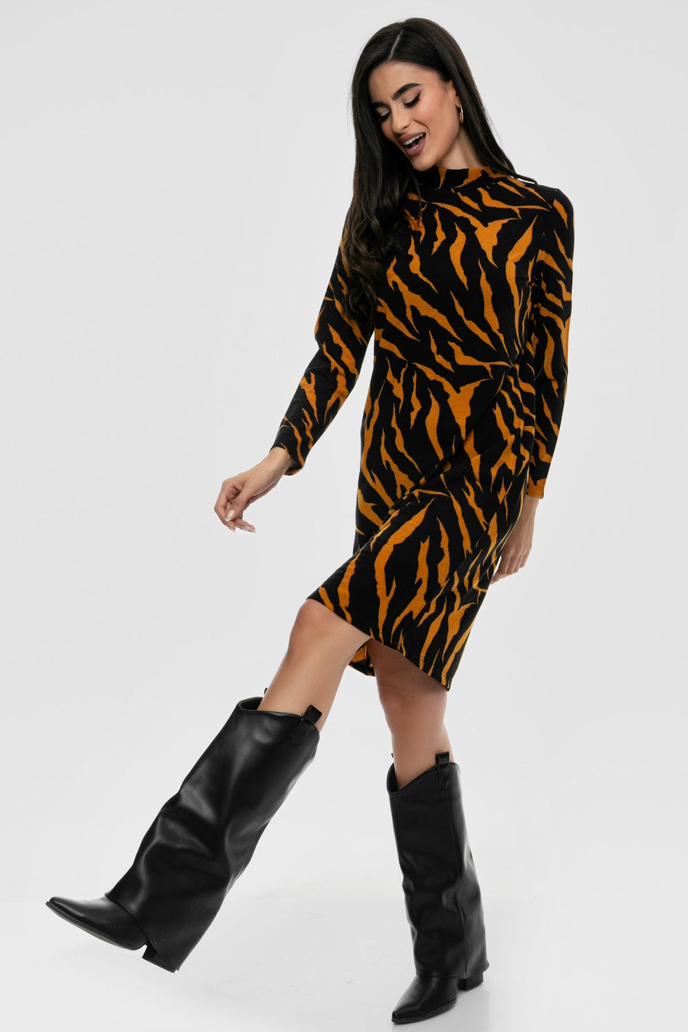 Φόρεμα zebra print σε πλεκτό ύφασμα A Collection Boutique - A Collection Boutique
