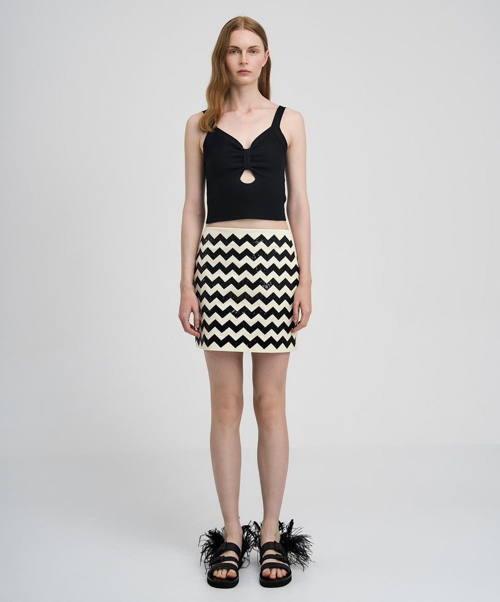 Φούστα μίνι παγιέτα με γεωμετρικό μοτίβο Access Fashion - A Collection Boutique