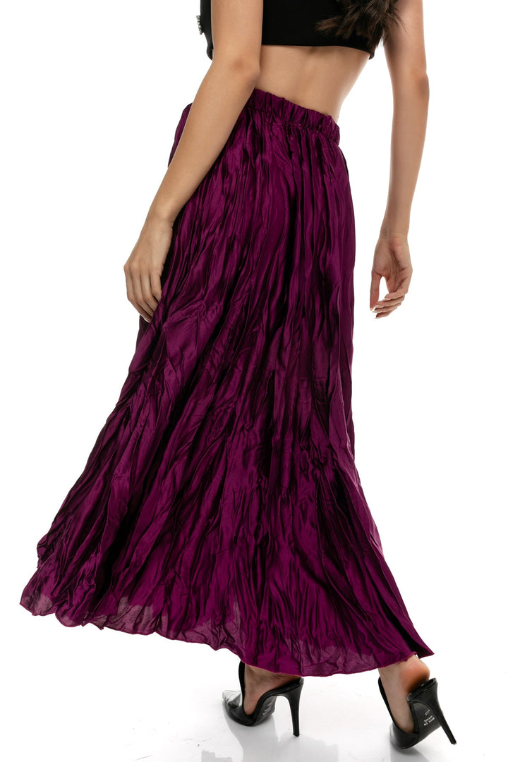 Φούστα σατέν με τσαλάκωμα πλισέ μίντι A Collection Boutique - A Collection Boutique
