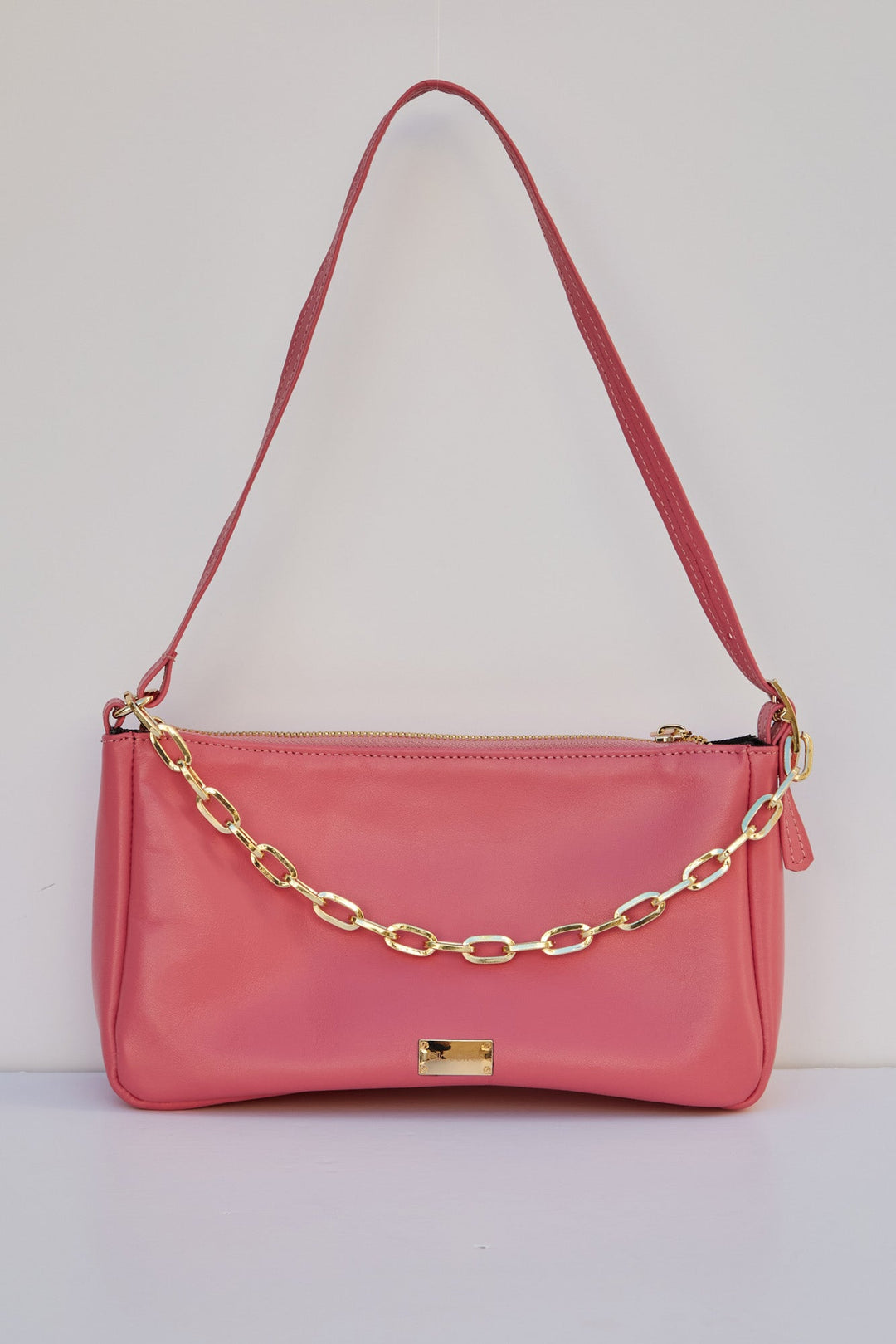 Μικρή ροζ δερμάτινη τσάντα Clic Jewels - A Collection Boutique