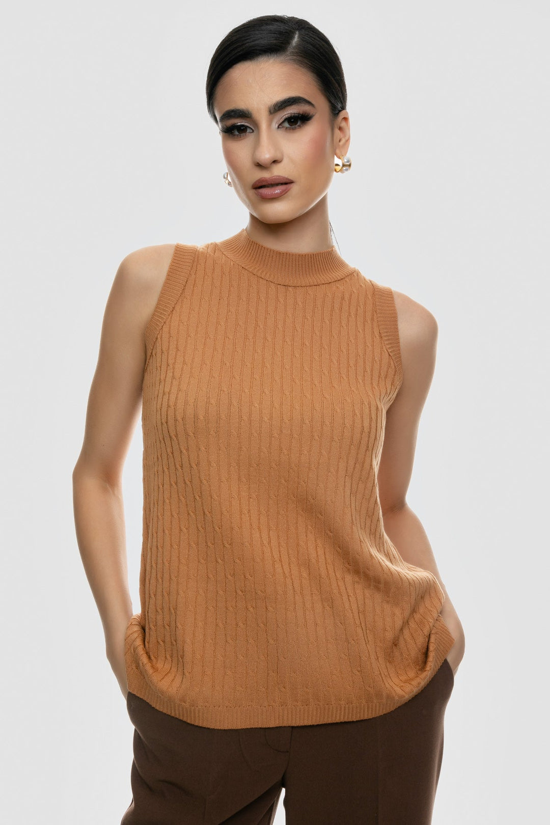 Μπλούζα αμάνικη πλεκτή Figaro Fashion