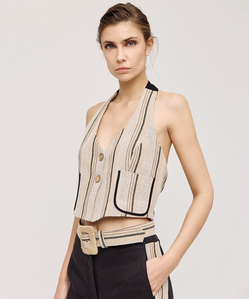 Μπλούζα γιλέκο με ανοιχτή πλάτη Access Fashion - A Collection Boutique