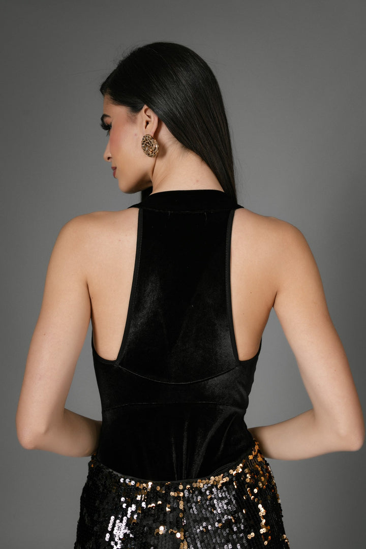 Μπλούζα κορμάκι με βαθύ V Figaro Fashion