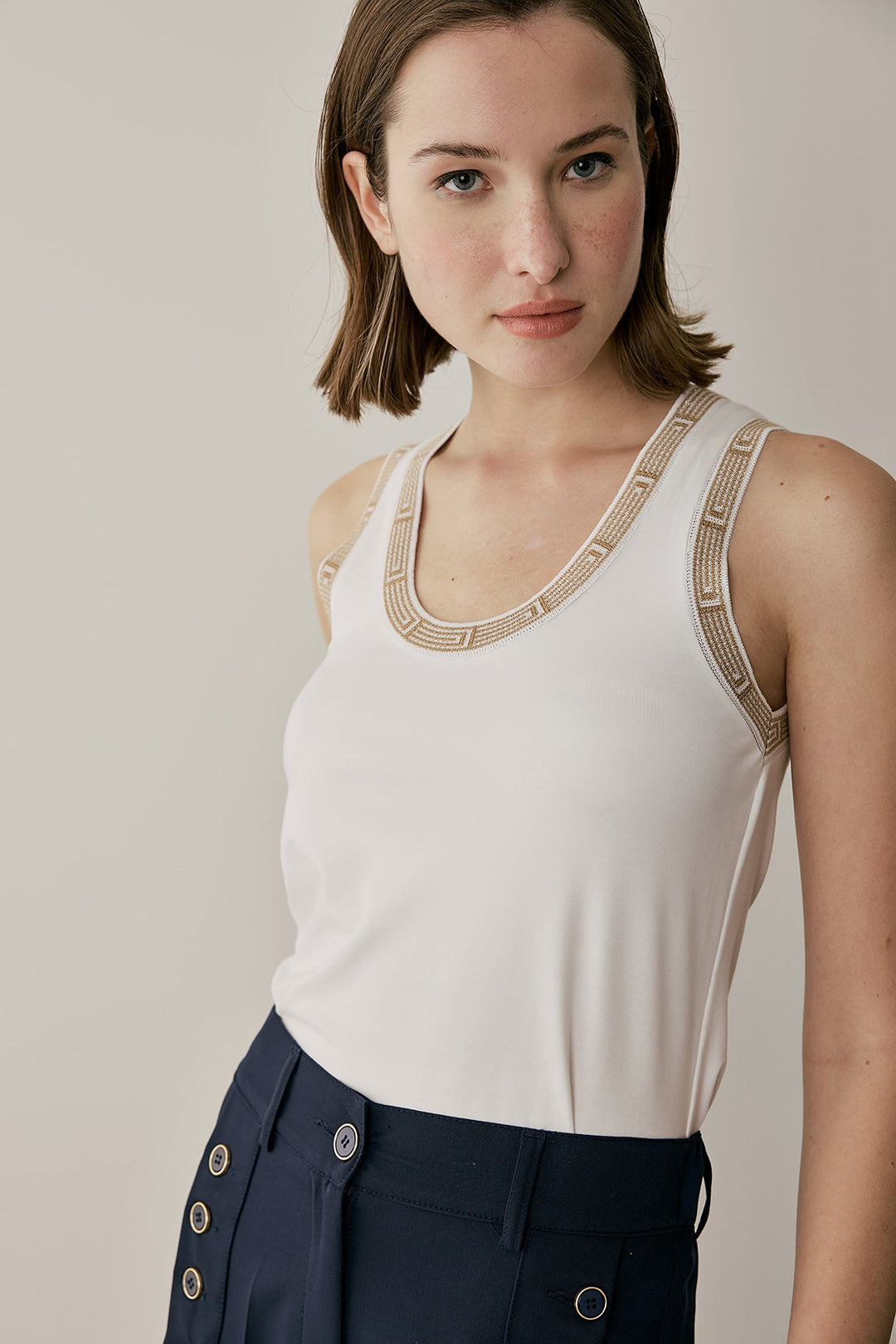 Μπλούζα με διακοσμιτική τρέσα Figaro Fashion - A Collection Boutique