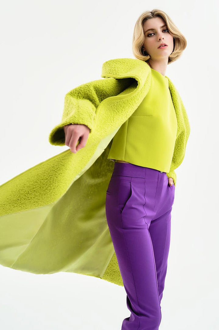 Παλτό με μεγάλο γιακά και ζώνη Access Fashion - A Collection Boutique