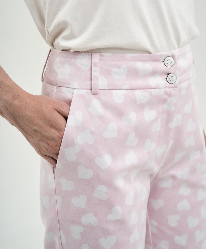 Παντελόνι ίσιο με τύπωμα καρδιές Access Fashion - A Collection Boutique